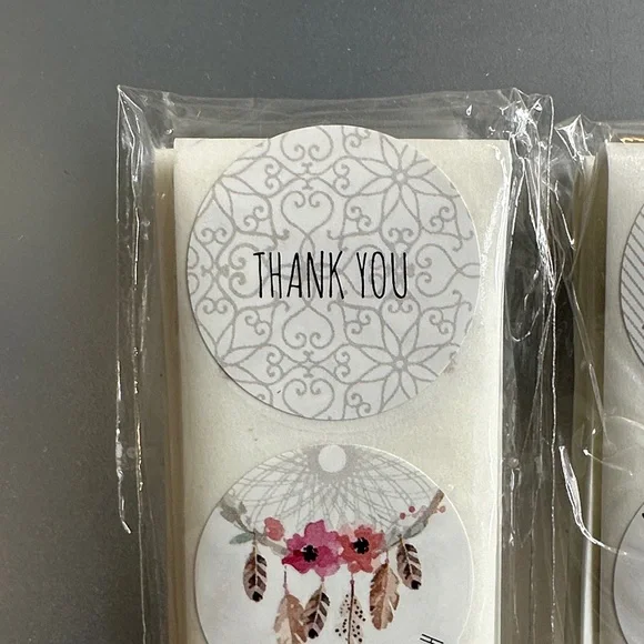 300 1 Inch Boho Floral Thank You Sticker Set - Picture 6 of 8